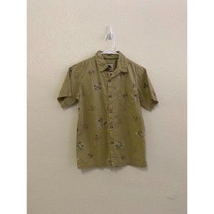 Kahala hawaii brand green surfer aloha button up shirt size boys L
